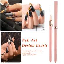 5 Pcs Set Nail Art Brushes, Nail Art Painting Pen Set, Size 7 9 11 15 25 Nail Design Brushes, Paint Drawing Liner Nail Art Tools, Suitable For Beginners And Professional Nail Art Pink Nail Art Painting Pen - Pink - View 3