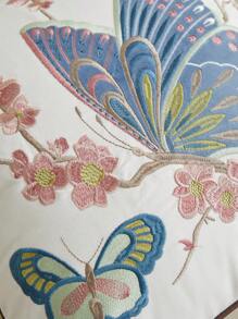 1pc Butterfly Embroidery Pillowcase, Suitable For All Seasons, Home Decor For Living Room And Indoor Use - Multicolor - View 9