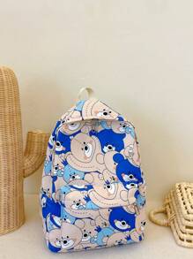 1入組兒童玩具熊尼龍背包，帶拉鍊，可愛休閒輕量高容量包適用於日常使用 - A - 查看 11