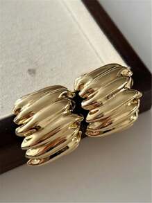1 paire de boucles d'oreilles en métal courbé de style européen et américain exagéré et nouveau