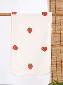 1 pieza Toalla de felpa de microfibra ultra suave, absorbente y con estampado de fresa rosa, disponible en varios tamaños vendidos por separado, para decoración del baño en el hogar o salón de belleza