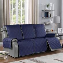 1/2/3 Seat Waterproof Recliner Sofa Cover, Non Slip Recliner Chair Covers, Washable Reclining Couch Cover Outdoor Cushion Covers Garden Furniture Protector With Elastic Straps Pocket For Pets, Cats, Dogs Dark Blue - 深藍 - 查看 2