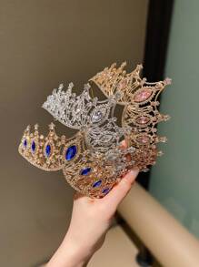 1pc Girls' Crown Headband High-End Crystal Crown Princess Baby Bridal Hair Accessory Suitable For Birthday Party - Multicolor - View 6