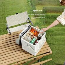 1 pieza Caja de almacenamiento para camping al aire libre, organizador de maletero para picnic, contenedor de alimentos portátil plegable y caja de servicio portátil - Multicolor - Ver 5
