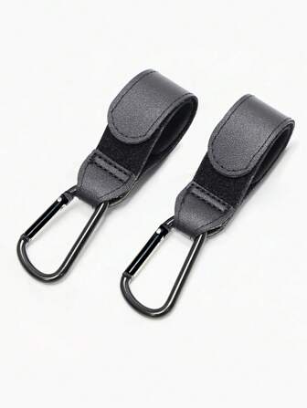 2pcs/Set Baby Stroller Dedicated Hook, Leather And Metal Material, Stroller Storage Hook