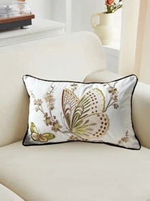1pc Butterfly Embroidery Pillowcase, Suitable For All Seasons, Home Decor For Living Room And Indoor Use - Multicolor - View 15