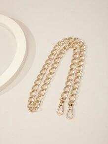 1pc Daily Use Bag DIY Chain Zinc Alloy Material Bag Extended Double Matte Design Bag Chain - Gold - View 4