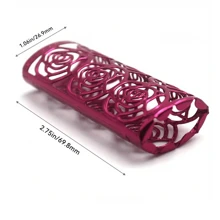 1pc/Metal Lighter Shell Cover Frame With Hollow Design, Suitable For BIC Full-Size Lighter J6 (Rose Hollow Silver) - Multicolor - View 3