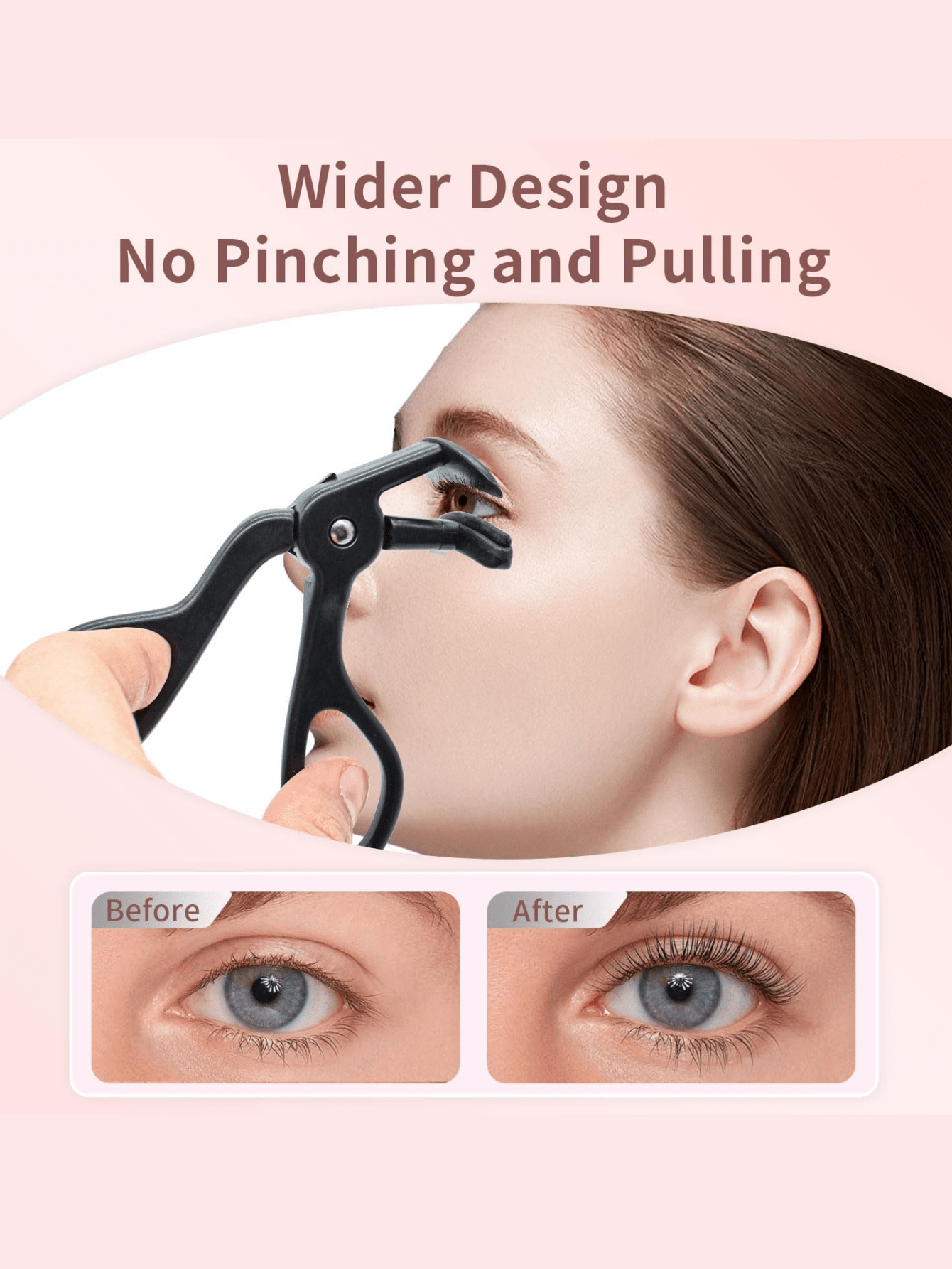 Eyelash Curlers, Plastic Eyelash Curler With Silicone Refill Pads Cute