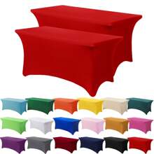1/2 piezas Mantel de spandex, cubierta de mesa elástica, mantel rectángulo ajustado, cubierta de mesa elástica universal para bodas, banquetes, fiestas y eventos en el patio