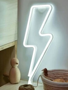 1pc Indoor Room Wall Decor Lightning Shaped Neon Light, Bolt Neon Light Sign For Wall Decor With Hook, Usb Or Battery Powered Led Lightning Signs, For Bedroom,Living Room,Game Room, Bar, Wedding Decoration, Birthday Party Supplies, Christmas Gifts For Friends - Multicolor - View 10