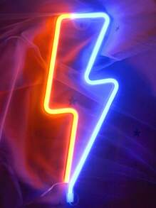 1pc Indoor Room Wall Decor Lightning Shaped Neon Light, Bolt Neon Light Sign For Wall Decor With Hook, Usb Or Battery Powered Led Lightning Signs, For Bedroom,Living Room,Game Room, Bar, Wedding Decoration, Birthday Party Supplies, Christmas Gifts For Friends - Multicolor - View 9