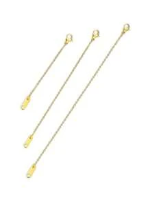 Set de 3 cadenas de extensión de joyería de acero inoxidable, extensor de collar de broche de langosta plateado en oro/plata de alta calidad de 18K, con opciones de longitud de 2 pulgadas, 4 pulgadas y 6 pulgadas, tonos dorado y plateado, hipoalergénico, para pulseras, tobilleras, extensión de collares