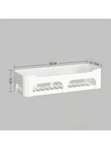 Plastic Organizer Shelf Holder With Adhesive For Bathroom Kitchen Wall - 黑色 - 查看 2