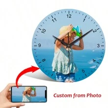 1pc Personalized Wall Colck, Custom Your Photo On Clocks,Gift For Your Family, Friend, Pets,Lovers Gifts Birthday Graduation