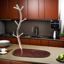 1 Miếng Màu vàng Cốc Móc lưu trữ Giá đỡ Với Hình-cây Bằng gỗ Cơ sở Đối với Bộ đồ ăn , Phòng bếp , Nhà  Tổ chức - Vàng - Xem 4