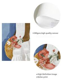 1入組無框帆布牆藝畫，夢幻太空探險與飛行床，適用於客廳或書房，為您的裝飾增添趣味和想象力 - 彩色 - 查看 10