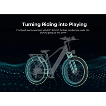 ENGWE E26 Step-Thru Electric Bike, 26'' X 4.0 Fat Tire, 48V 16AH Battery, 7 Speed, 750W Brushless Motor, 87Miles Range, 30MPH Mountain Bike For Women/Men Urban And Trail Environments - 黃色 - 查看 9