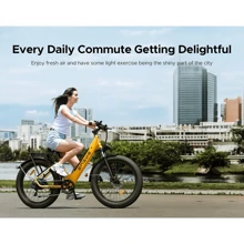 ENGWE E26 Step-Thru Electric Bike, 26'' X 4.0 Fat Tire, 48V 16AH Battery, 7 Speed, 750W Brushless Motor, 87Miles Range, 30MPH Mountain Bike For Women/Men Urban And Trail Environments - 黃色 - 查看 5