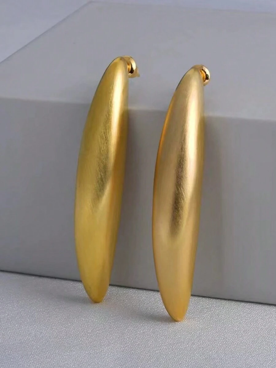 Exaggerated Minimalist Luxury Chic Elegant Long Teardrop Personalized Design Frosted Earrings, Fashionable Statement Earrings