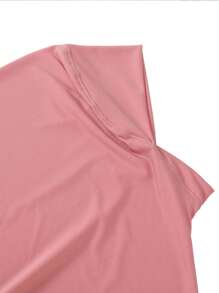 1pc Instant Hijab, Arab-Style Double-Layered Round Edge Headscarf, Medium Size Undercap, High-Elasticity Yarn, New Pearl-Studded Solid Color Headwrap, Chin-Covering & Easy-To-Wear Headwrap, For Malay And Indonesian