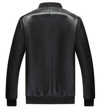 Chaqueta negro para hombre de moto slim fit de moda - Negro - Ver 5
