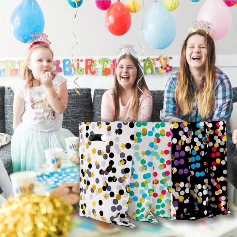 12pcs Happy Birthday Party Aluminum Foil Gift Bags, Small Favor Bags