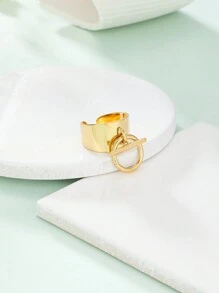 1pc Fashionable Stainless Steel Pendant Ring - Yellow Gold - View 2