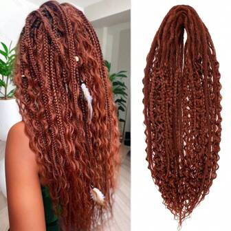 Synthetic Double Ended Dreadlock Extensions 24 Inch 3 In 1 Mixed Set Curly Ends Handmade Dreads Hippie Style Boho Wavy Dreads 15 Strands