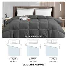 1 Pc Lux Decor Down Alternative Comforter – Soft Breathable All Season Quilt With Corner Tabs – Lightweight Hotel-Quality Bedding For Winter Sleeping – Box Stitching For Fluffiness – Versatile Bedroom Decor – Back To School, Graduation Gifts, Home Decor – Cozy, Cozy Quilt, Plush Comforter, Luxury Winter Bedding, Valentine's Day Cozy Night, Spring Lightweight Bedding, All-Season Warmth, Duvet Insert, Cozy Blanket, Fluffy Fill, Box Stitch Design, Reversible Design, Hotel Collection Style, Soft Touch Fabric, Easy Wash Bedding, Daily Living, Home Basic, Family Use - 灰色 - 查看 3