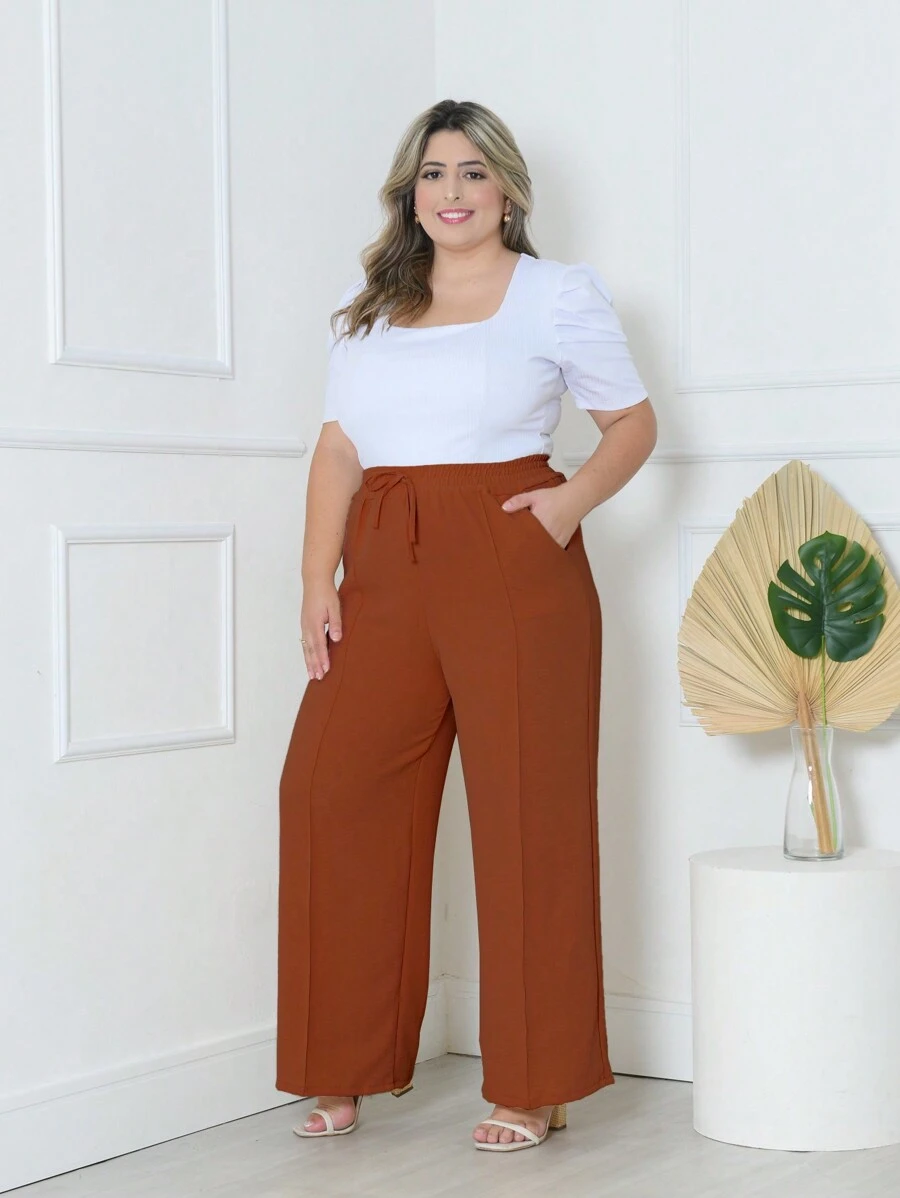 Plus Size Pants - Rỉ Nâu - Xem 1