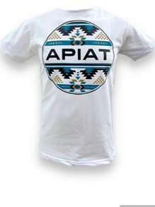 Playera Hombre Vaquera Estampado Grecas tipo ARIAT - Blanco - Ver 1