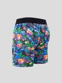 3pcs/Pack Men's Printed Long Trunks Underwear - Multicolor - View 4