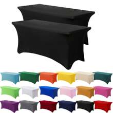 1/2 piezas Mantel de spandex, cubierta de mesa elástica, mantel rectángulo ajustado, cubierta de mesa elástica universal para bodas, banquetes, fiestas y eventos en el patio