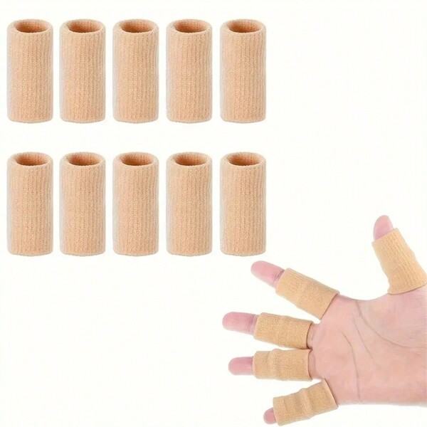 10 PEÇAS Mangas para Dedos, Suporte Elástico para Dedão Protetor de Tala, Manga de Compressão para Dedos, Fita para Dedo Respirável para Auxílio e Suporte em Esportes com Dedo em Gatilho (Tamanho Único), Peça um Tamanho Acima