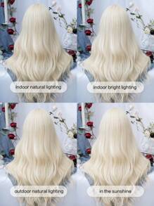 alicegarden 1 Synthetic Heat-Resistant ,Wavy Wigs Gold Wig ,28 Inches Long, Made Of Fiber, Suitable For Daily Use, Natural And Realistic Wig(Excluding Accessories)