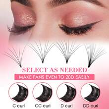 12 Rows MASSCAKU CC Curl 0.05mm 0.07mm 8-20mm&Mix Length Camellia Blooming Eyelashes Extensions Matte Black Professional One Second Automatic Flowering Single Lashes Supplies For Beauty Makeup Uselash Clusters,Eyelash Clusters,Individual Eyelashes,Lashes,Fake Lashes