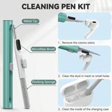 1pc Solid Color Silicone Protective Case With Carabiner Strap & Cleaning Brush - Olive Green - View 2