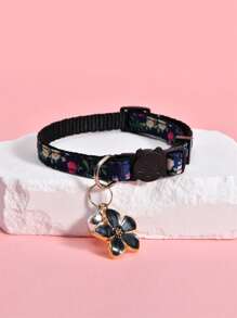 Collier pour chat et chien à fleurs avec grelot, collier extérieur pour animal de compagnie