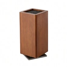 360° Rotating Magnetic Knife Block Without Knives, Premium Knife Block Magnetic Knife Block, Extra Large Capacity Magnetic Knife Board For Knives And Utensils For Kitchen Table - Brown - View 4