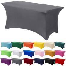 1/2 piezas Mantel de spandex, cubierta de mesa elástica, mantel rectángulo ajustado, cubierta de mesa elástica universal para bodas, banquetes, fiestas y eventos en el patio