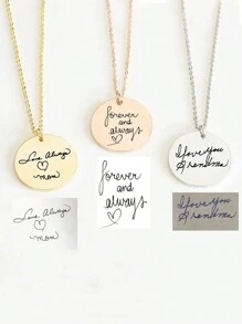 Collar con nombre personalizado grabado, colgante de moneda de acero inoxidable dorado hecho a mano minimalista personalizado para mujer, joyería de cumpleaños, regalo familiar y de vacaciones para seres queridos y niños, en plata, oro blanco, oro rosa, elegante, colorido, vintage, simple, unisex, casual, lindo, personalizado, único, regalos ideales para él, regalos ideales para ella, novia, novio, papá, mamá, familia, amigos, para aniversarios, para cumpleaños, para graduación, para baile de graduación, para fiestas, joyería de acero inoxidable