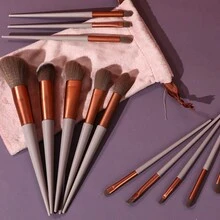 13 Brochas de maquillaje kabuki Rose Gold Profesionales Gran Aplicación Suaves y Firmes%100 Veganas y cruelty free - Rosa Oxidada - Ver 3