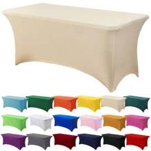 1/2 piezas Mantel de spandex, cubierta de mesa elástica, mantel rectángulo ajustado, cubierta de mesa elástica universal para bodas, banquetes, fiestas y eventos en el patio