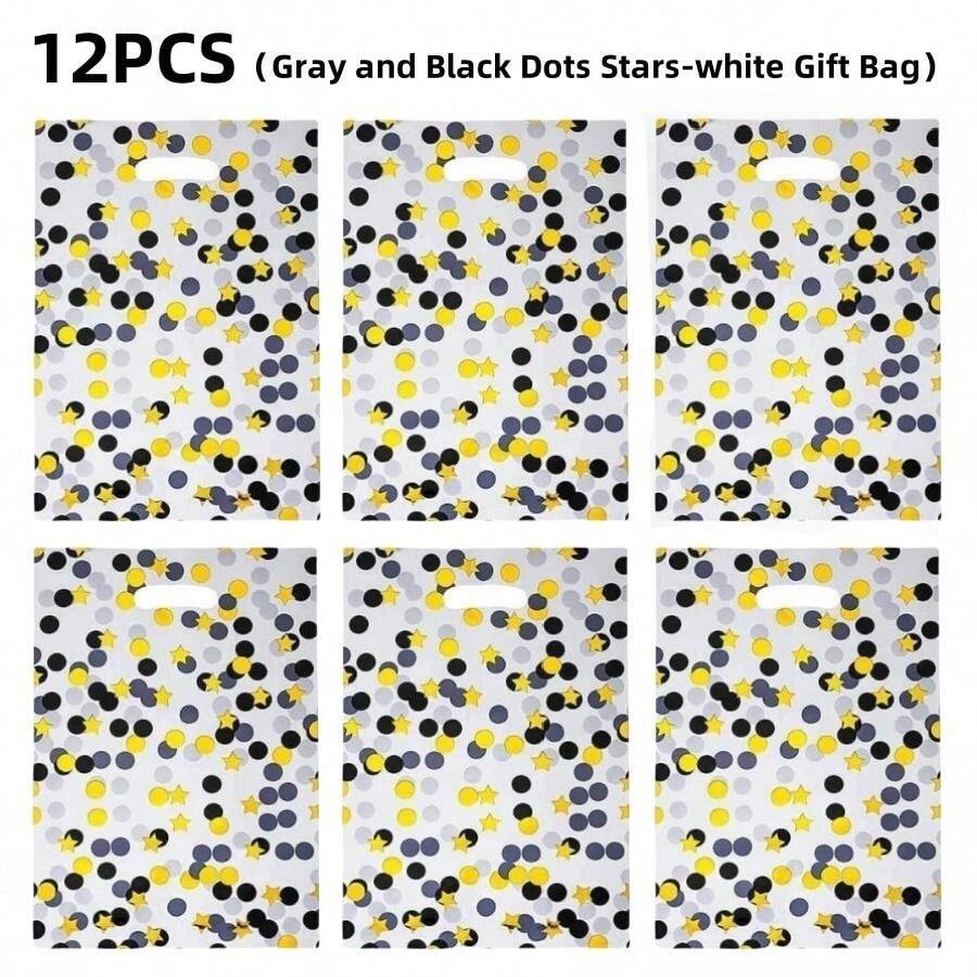 12pcs Happy Birthday Party Aluminum Foil Gift Bags, Small Favor Bags