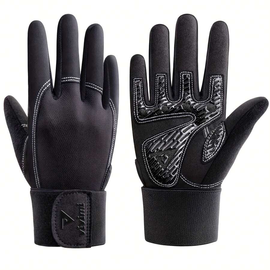 Gants de fitness complets unisex avec attelle de poignet, gants d'haltérophilie pour l'entraînement de poids et le soulevé de terre - A - Voir 1