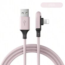 Liquid Soft Adhesive 3A 90 Degree Right Angle Elbow Data Cable Fast USB Data Cable Compatible With Iphone 1413 12 11 10 Pro Charger Kable Liquid Silicone Fast Charging Data Cord - Multicolor - View 14