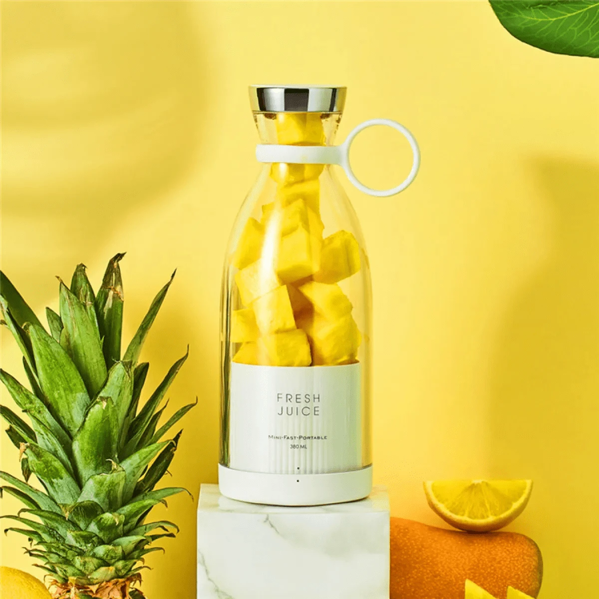 350ML Electric Juicer Blender Mixer USB Rechargeable Machine Household Portable Blender Maker Cup Kitchen Tool Kit - 白色 - 查看 1