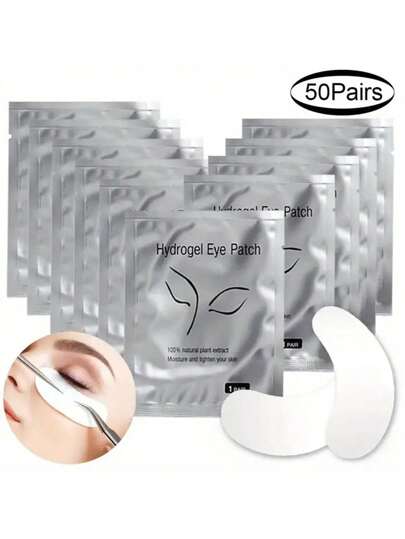 10/50/100 Pares de parches hidrogel para ojos hidratantes - Compañero definitivo para las extensiones de pestañas - Infundidos con humectante, extractos de plantas calmantes, perfectos para todas las formas de ojos - Herramienta profesional de maquillaje, kit de extensión de pestañas esencial para una belleza duradera