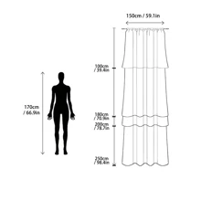 1pc Green Lace Sheer Curtain For Window/Balcony, Country-Style Flower Patterned Drapes As Oasis, Room Divider - Green - View 7